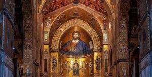The Mosaic of Christ Pantocrator in Monreale Cathedral